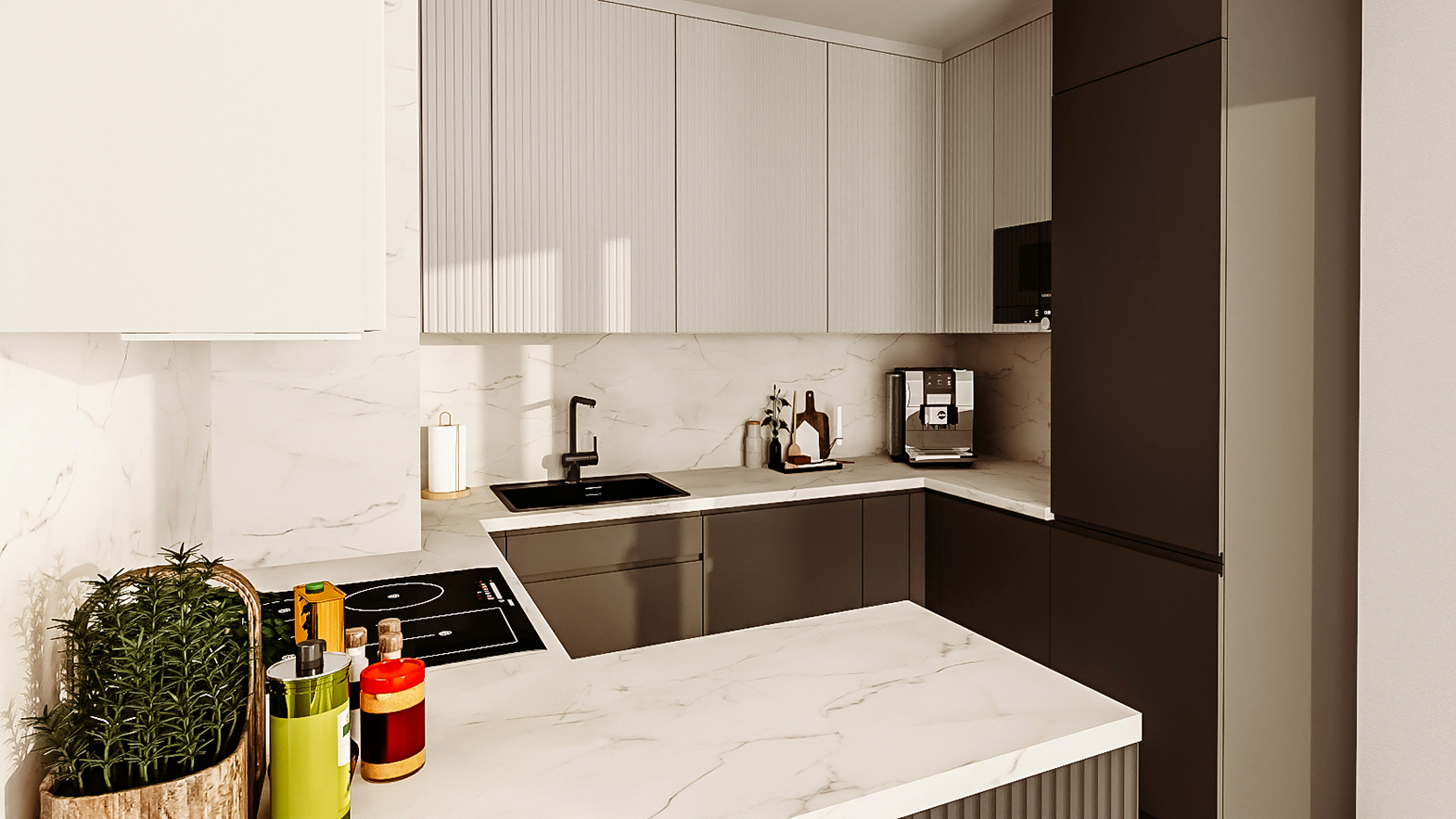 cena kuchni z frontami ryflowanymi