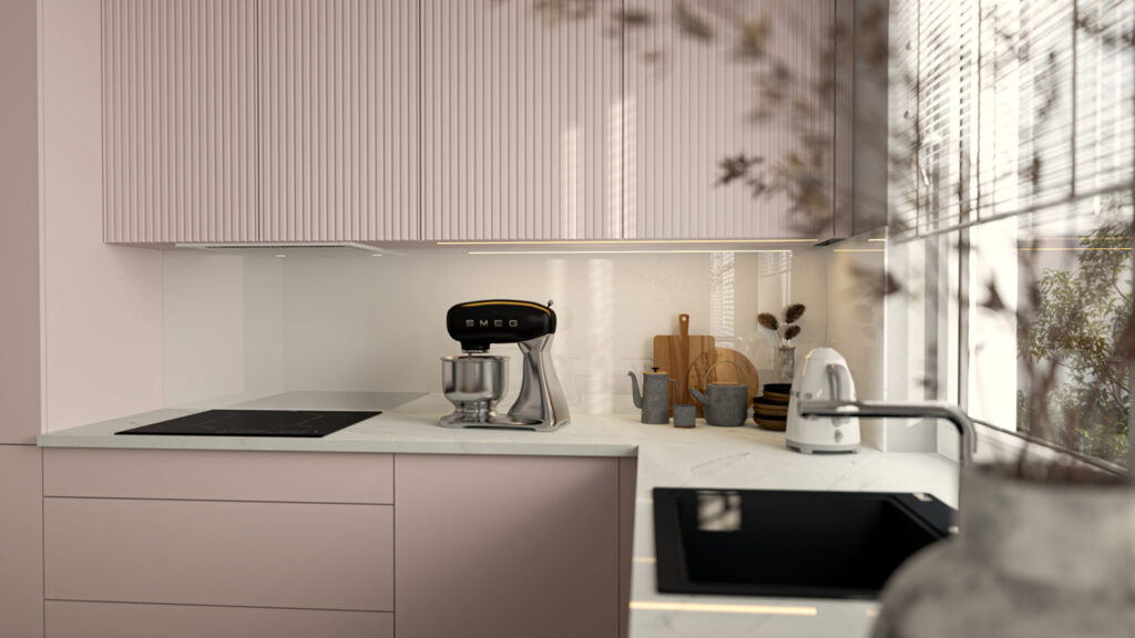 fronty ryflowane w meblach kuchennych