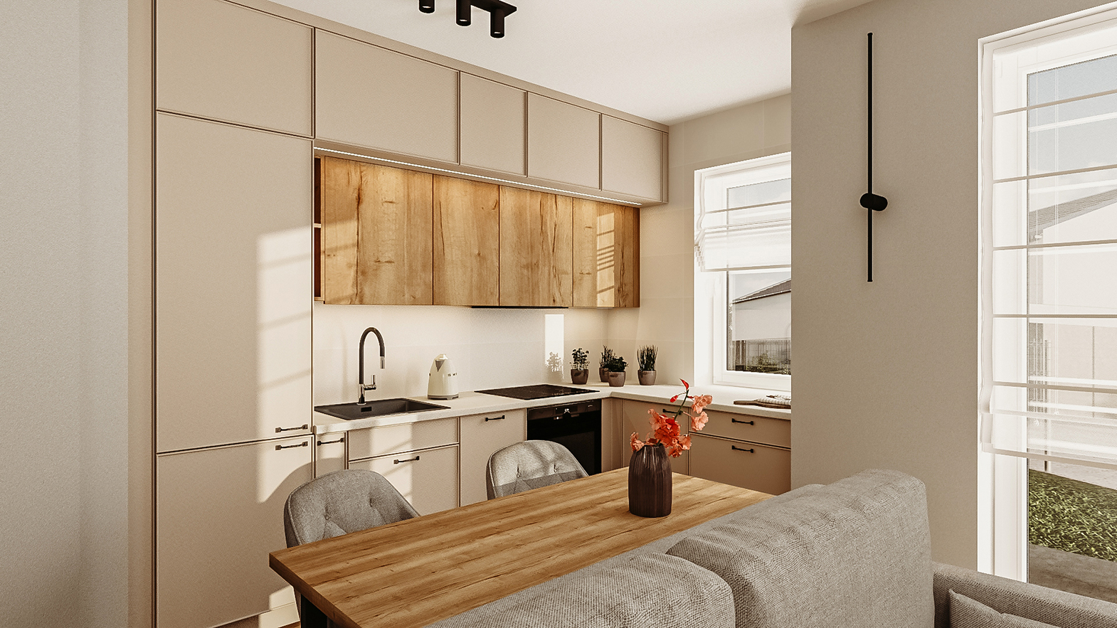 mała kuchnia w bloku projekt