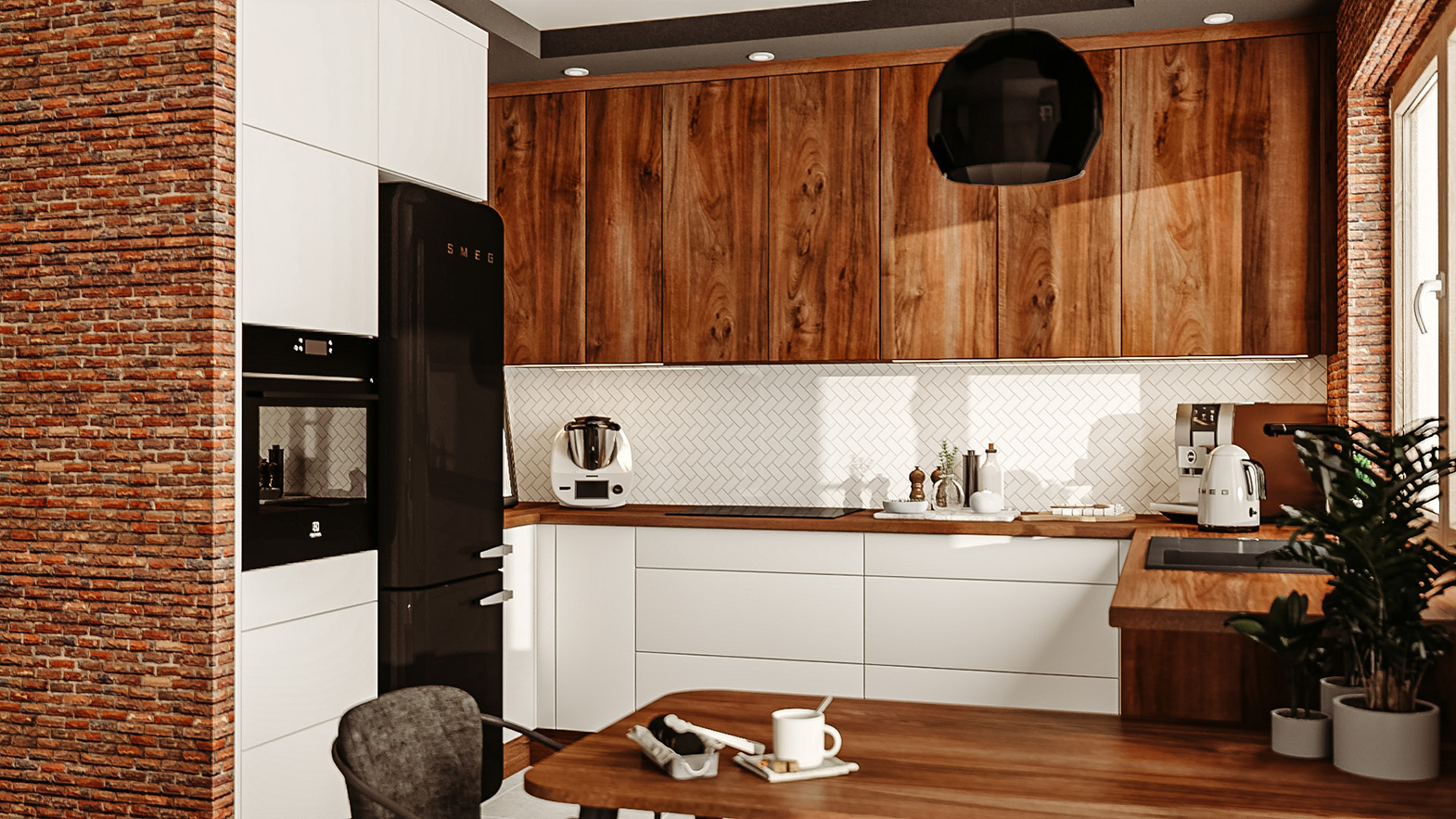 zabudowa kuchenna do sufitu