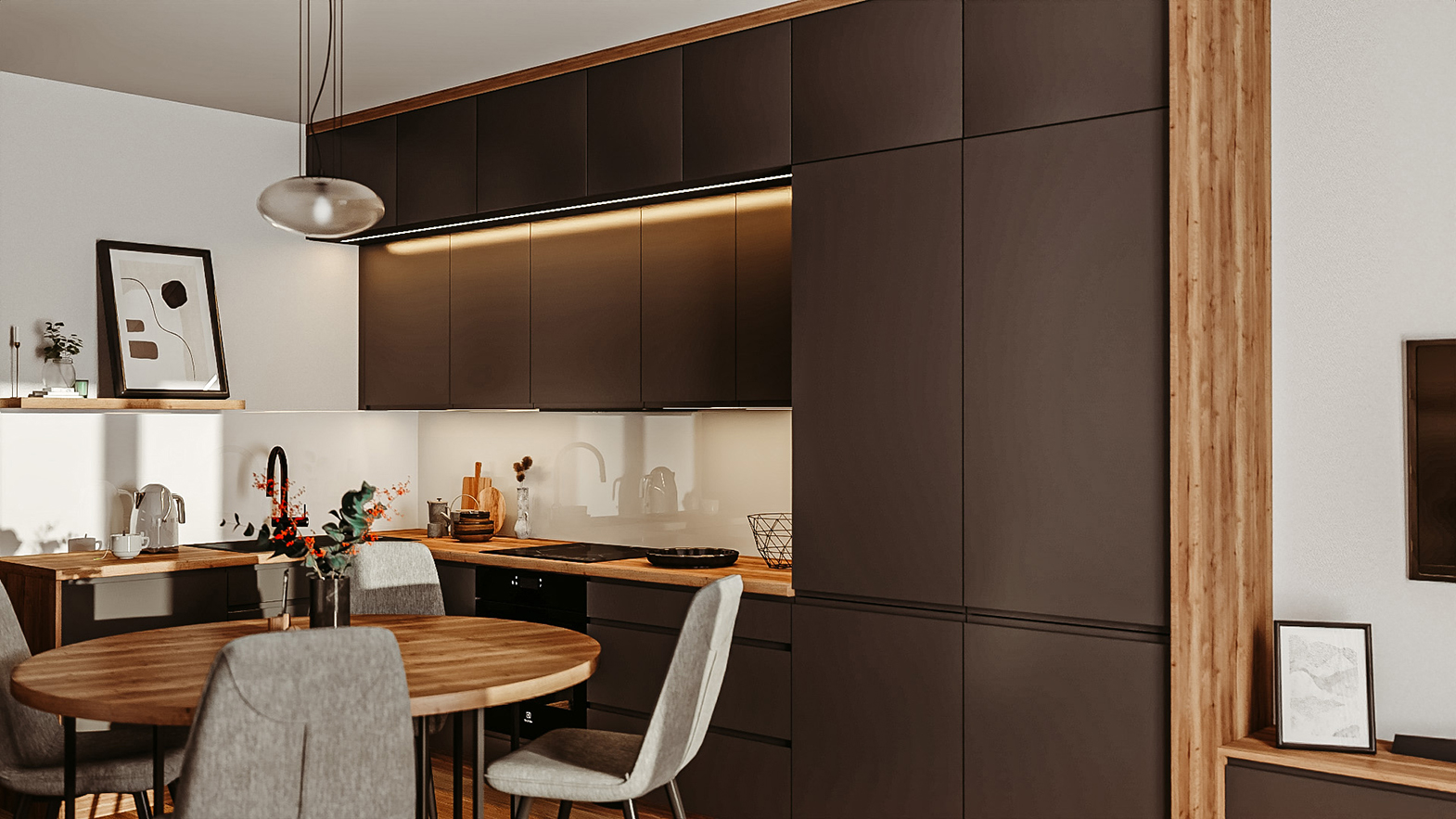 układ kuchenny w kształcie L