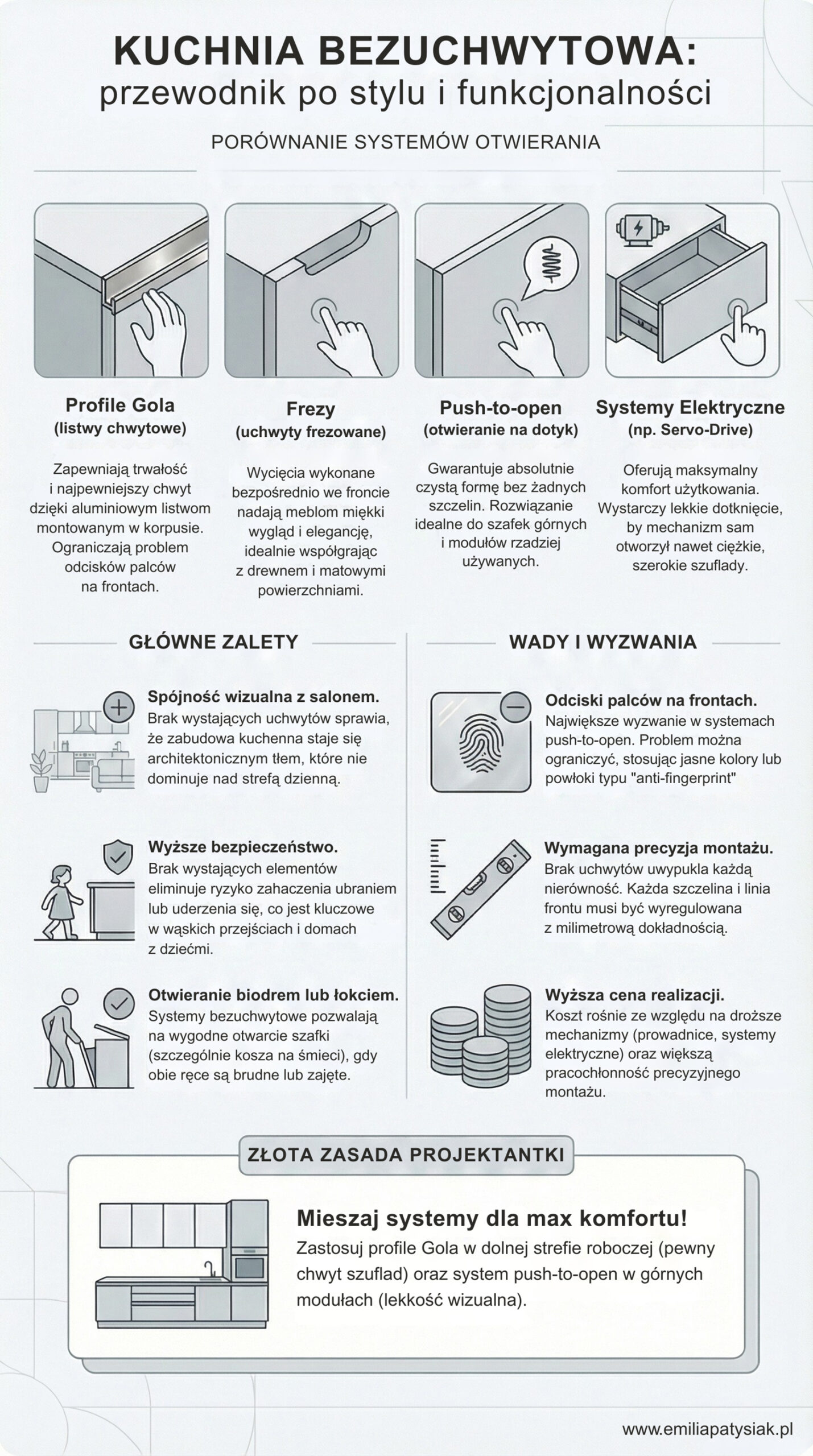 kuchnia bezuchwytowa infografika patysiak kuchnie